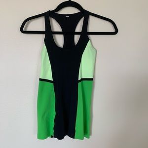 Lululemon Cardio Kick Tank Top black and green yoga gym